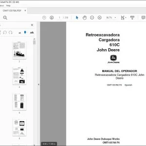 John Deere Retroexcavadora Cargadora 610C MANUAL DEL OPERADOR PDF
