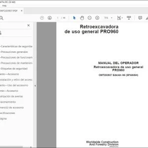 John Deere Retroexcavadora de uso PRO960 MANUAL DEL OPERADOR PDF
