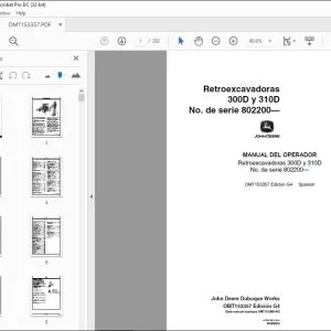 John Deere Retroexcavadoras 300D y 310D MANUAL DEL OPERADOR PDF