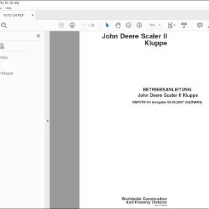 John Deere Timbermatic 700 / 900 BETRIEBSANLEITUNG OMF065314 PDF