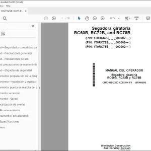 John Deere Segadora giratoria RC60B, RC72B y RC78B MANUAL DEL OPERADOR PDF