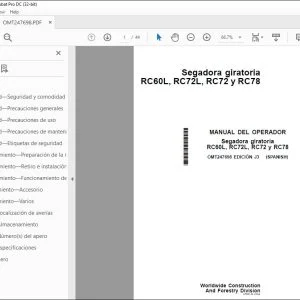 John Deere Segadora giratoria RC60L RC72L RC72 y RC78 MANUAL DEL OPERADOR PDF