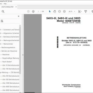John Deere Skidder 540G-III 548G-III & 360D BETRIEBSANLEITUNG PDF