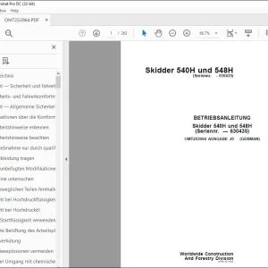 John Deere Skidder 540H & 548H BETRIEBSANLEITUNG OMT253964 PDF