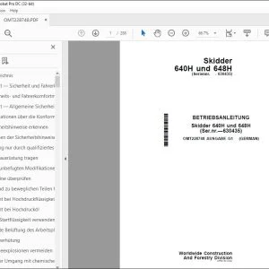 John Deere Skidder 640H & 648H BETRIEBSANLEITUNG OMT228748 PDF