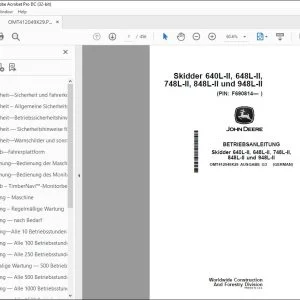 John Deere 640L-II 648L-II 748L-II 848L-II & 948L-II BETRIEBSANLEITUNG PDF
