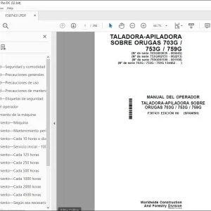 John Deere TALADORA-APILADORA 703G / 753G / 759G MANUAL DEL OPERADOR PDF