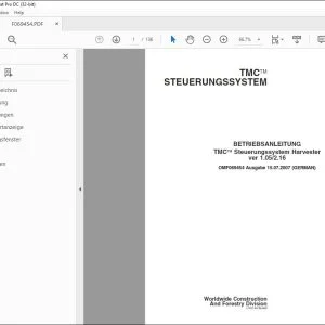 John Deere TMC Steuerungssystem ver 1.05/2.16 BETRIEBSANLEITUNG PDF