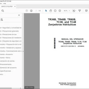 John Deere TR36B TR48B TR60B TC36 TC48 Zanjadoras MANUAL DEL OPERADOR PDF
