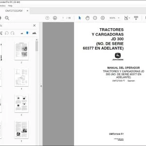 John Deere TRACTORES Y CARGADORAS JD 300 MANUAL DEL OPERADOR PDF