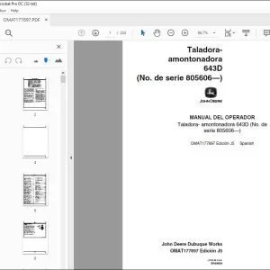 John Deere Taladora amontonadora 643D MANUAL DEL OPERADOR PDF