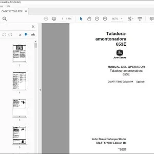 John Deere Taladora amontonadora 653E MANUAL DEL OPERADOR PDF