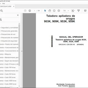 John Deere Taladora apiladora 903K 909K 953K 959K MANUAL DEL OPERADOR PDF