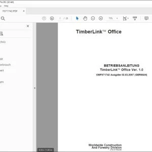 John Deere TimberLink Office Ver. 1.0 BETRIEBSANLEITUNG OMF071742 PDF