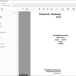 John Deere TimberLink - Rückezug 2.0 X BETRIEBSANLEITUNG F076811 PDF