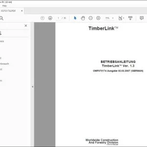 John Deere TimberLink Ver. 1.3 BETRIEBSANLEITUNG OMF070174 PDF