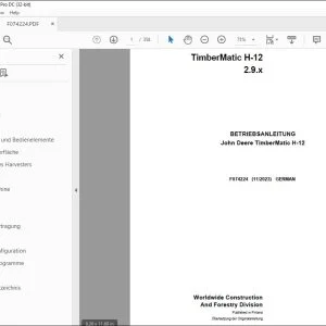 John Deere TimberMatic H-12 2.9.x BETRIEBSANLEITUNG F074224 – PDF DOWNLOAD