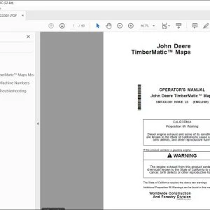 John Deere TimberMatic™ Maps Operator's Manual OMT433361 - PDF DOWNLOAD