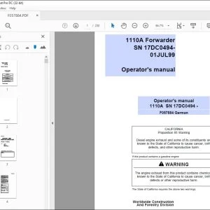 John Deere Timberjack 1110 Rückezug Betriebs & Wartungsanleitung PDF