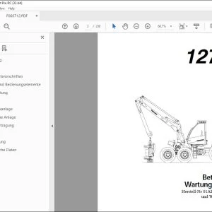 John Deere Timberjack 1270C Harvester Betriebs & Wartungsanleitung PDF
