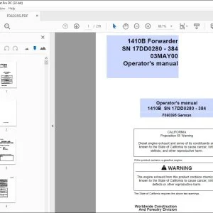 John Deere Timberjack 1410B BETRIEBS & WARTUNGSANLEITUNG PDF