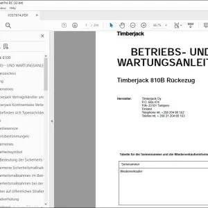 John Deere Timberjack 810B Betriebs & Wartungsanleitung F057974 PDF