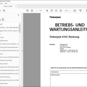John Deere Timberjack 810C BETRIEBS & WARTUNGSANLEITUNG F061512 PDF
