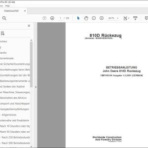 John Deere Timberjack 810D Rückezug BETRIEBSANLEITUNG OMF069344  PDF
