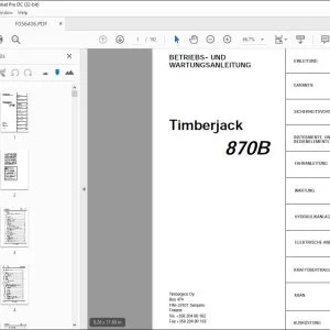 John Deere Timberjack 870B BETRIEBS & WARTUNGSANLEITUNG F056406 PDF