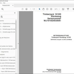 John Deere Timberjack 1010D BETRIEBSANLEITUNG OMF064450 PDF