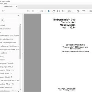 John Deere Timbermatic 300 Steuer-und Messsystem BETRIEBSANLEITUNG PDF