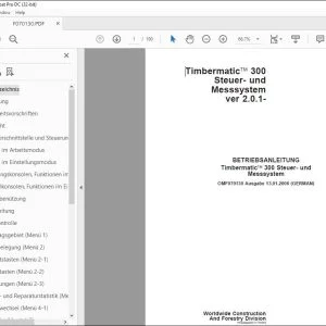 John Deere Timbermatic 300 Steuer und Messsystem BETRIEBSANLEITUNG PDF