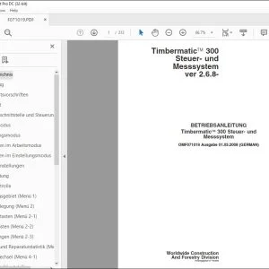John Deere Timbermatic 300 Steuer- und Messsystem BETRIEBSANLEITUNG PDF