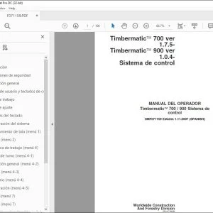John Deere Timbermatic 700 / 900 Sistema de control MANUAL DEL OPERADOR PDF