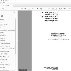 John Deere Timbermatic 700 / 900 Steuersystem BETRIEBSANLEITUNG PDF