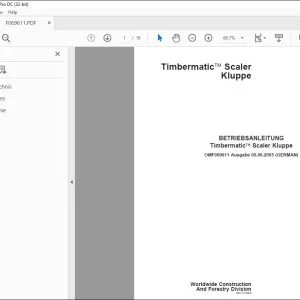 John Deere Timbermatic Scaler Kluppe BETRIEBSANLEITUNG OMF069611 PDF
