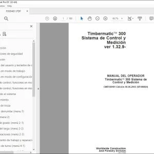 John Deere Timbermatic 300 Sistema de Control y Medicio´n MANUAL DEL OPERADOR OMF069481 PDF