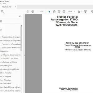 John Deere Tractor Forestal 1710D MANUAL DEL OPERADOR OMF069569 PDF