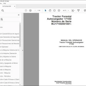 John Deere Tractor Forestal 1710D MANUAL DEL OPERADOR OMF070290 PDF