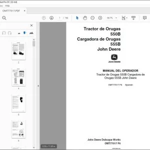 John Deere Tractor 550B Cargadora 555B MANUAL DEL OPERADOR PDF