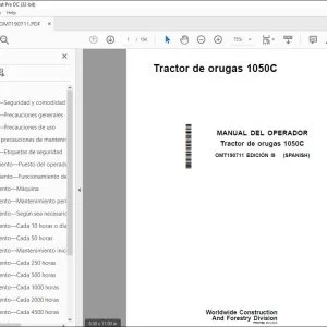 John Deere Tractor de orugas 1050C MANUAL DEL OPERADOR OMT190711 PDF