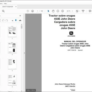 John Deere Tractor 450E & Cargadora 455E MANUAL DEL OPERADOR PDF
