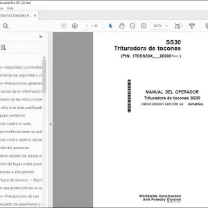 John Deere Trituradora de tocones SS30 MANUAL DEL OPERADOR PDF