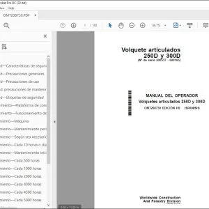 John Deere Volquetes articulados 250D y 300D MANUAL DEL OPERADOR PDF