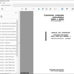 John Deere Volquetes 350D y 400D MANUAL DEL OPERADOR PDF