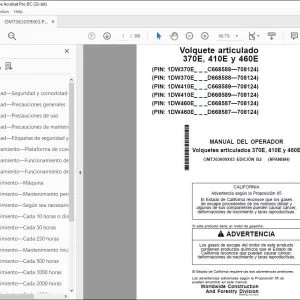 John Deere Volquetes articulados 370E 410E y 460E MANUAL DEL OPERADOR PDF