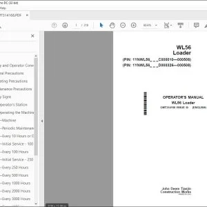 John Deere WL56 Loader Operator's Manual - PDF DOWNLOAD