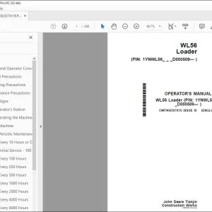 John Deere WL56 Loader Operator's Manual OMT406307X19 - PDF DOWNLOAD
