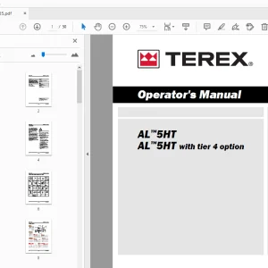 Terex AL 5HT AL 5HT With Tier 4 Option Operator's Manual 235735 - PDF DOWNLOAD