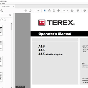 Terex AL4 AL5 AL5 with tier 4 option Operator's Manual
